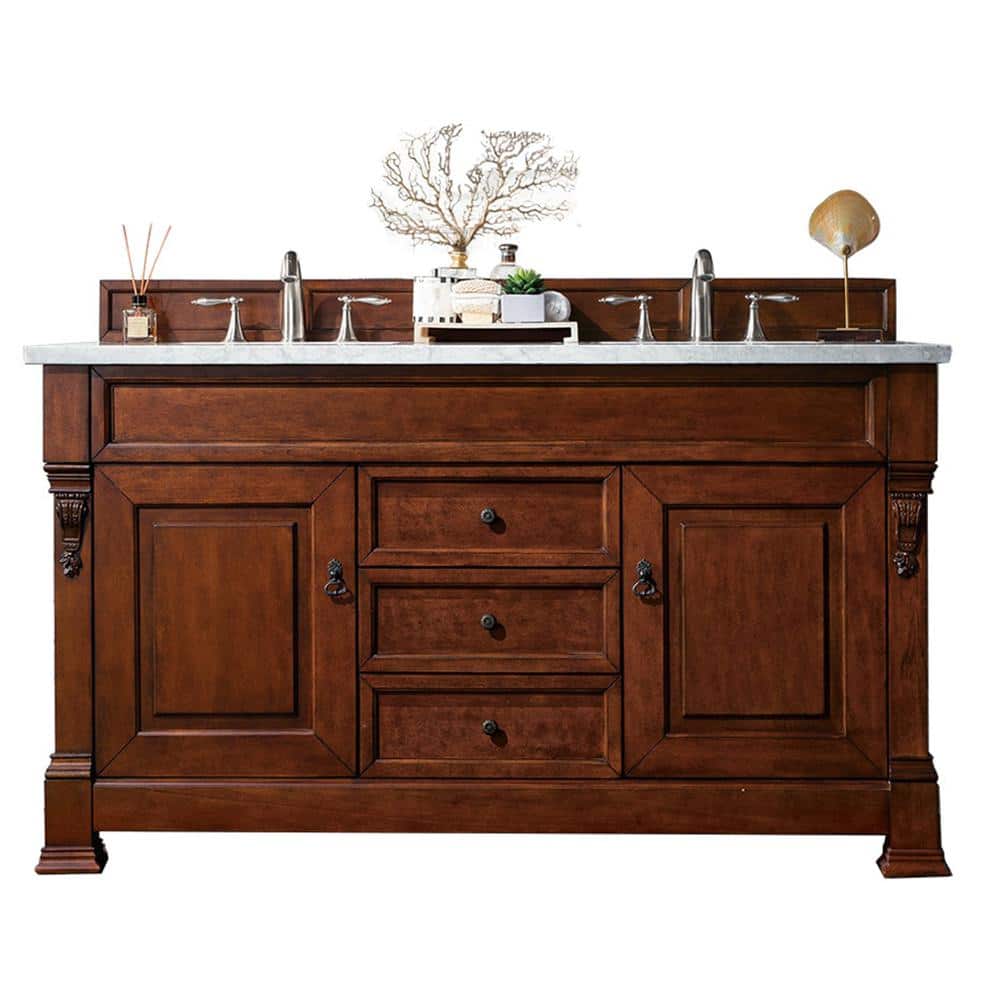 Brookfield 60 in. W x 23.5 in. D x 34.3 in. H Double Bath Vanity in Warm Ch