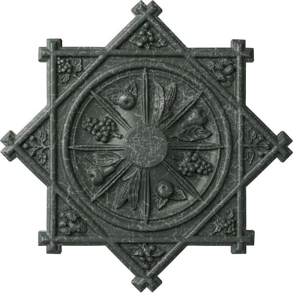 Ekena Millwork 1-1/2" x 38-1/4" x 38-1/4" Polyurethane Antilles Ceiling Medallion, Athenian Green Crackle