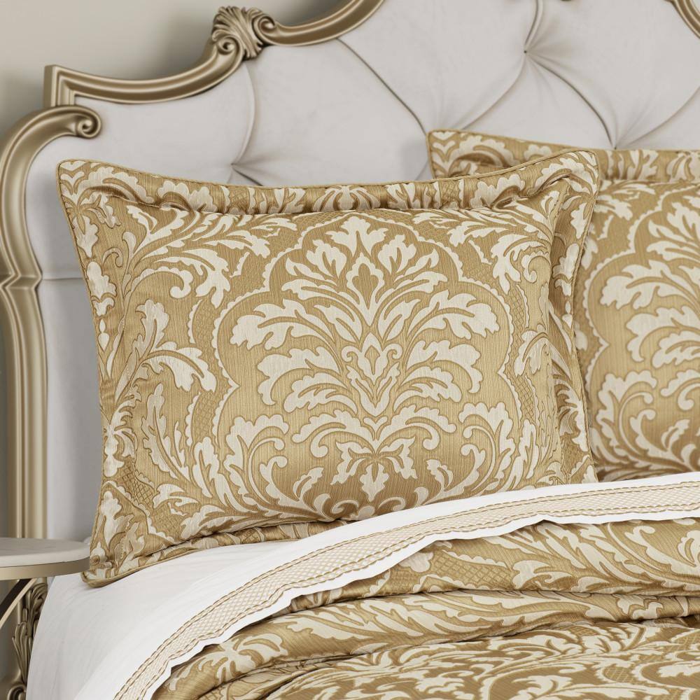 Aurelia King Ivory and Gold Embroidered Comforter Set