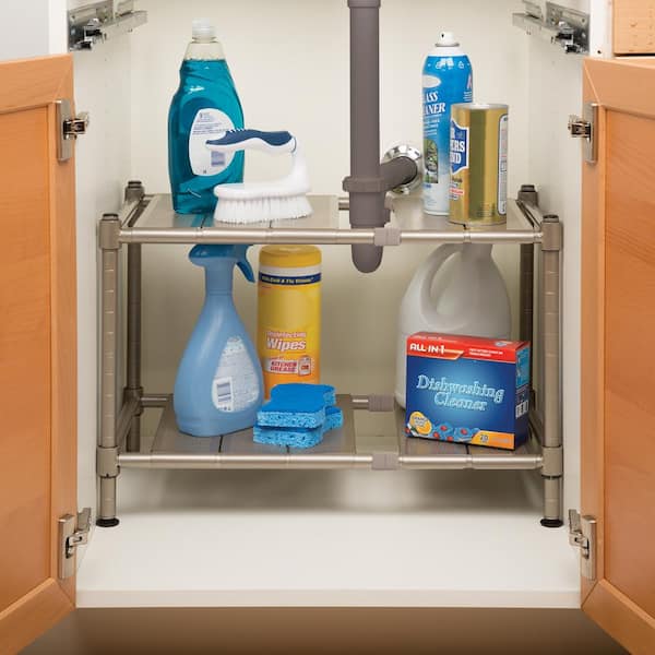 Seville Classics 2-Tier Perforated Steel Expandable Sink Shelf