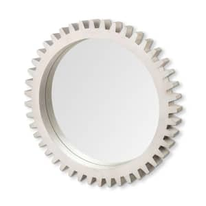 Mariana 35.5 in. x 3.5 in. Classic Round Framed White Vanity Mirror