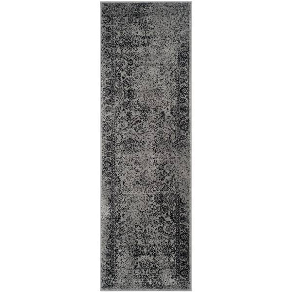SAFAVIEH Adirondack Gray/Black 3 ft. x 6 ft. Border Distressed Runner Rug