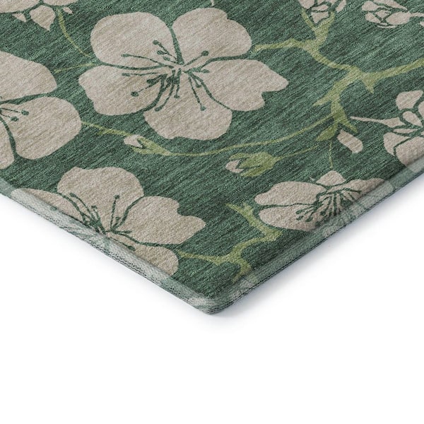Mayfield Premium Machine Washable Abstract AMF1034 Sage 2 ft. x 3 ft. Area Rug