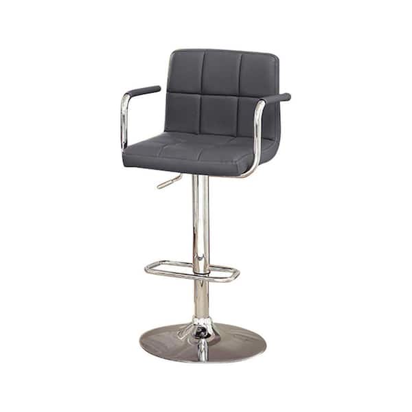 Benjara Contemporary 37.75 in. Gray Bar Stool with Arm