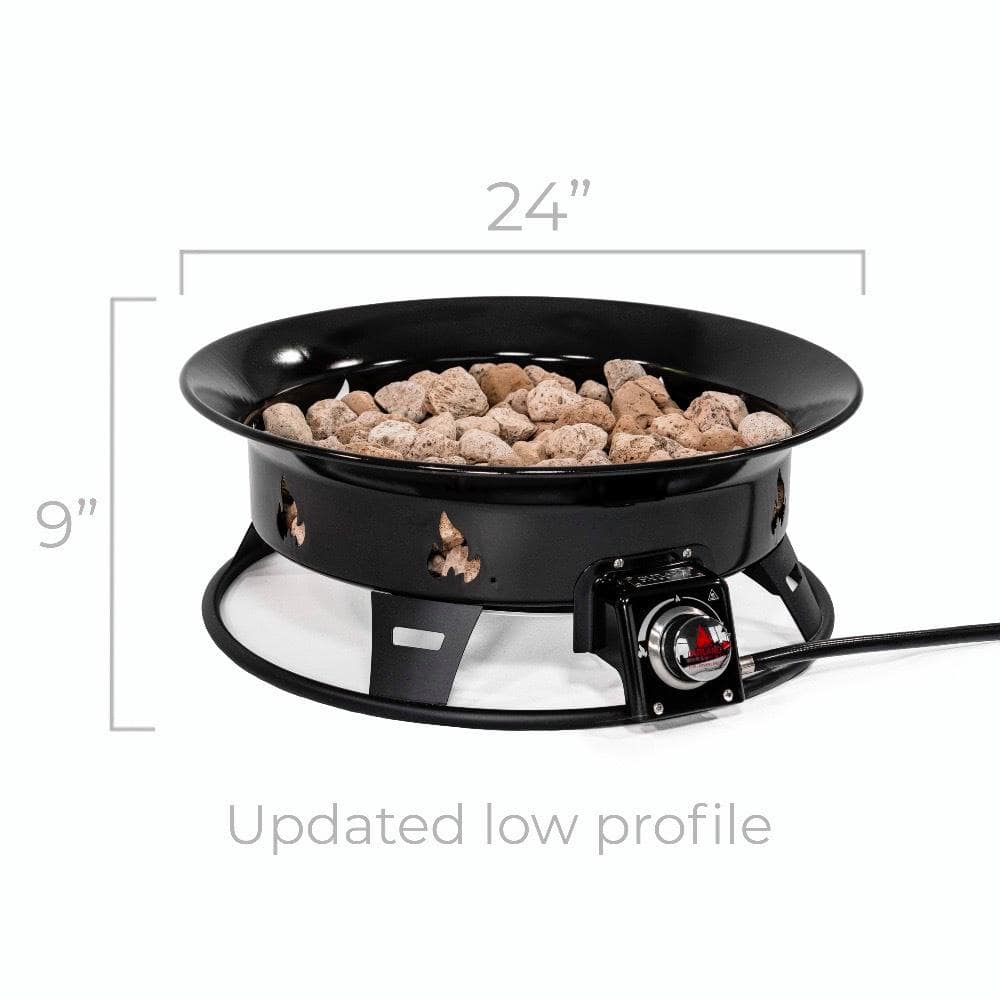 Okanagan Black Steel Round Propane Fire Pit