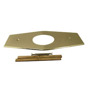 One-Hole Remodel Cover Plate for Mixet Bathtub and Shower Valves, Polished Brass