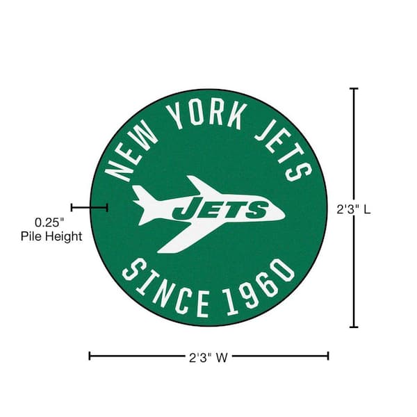 Officially Licensed NFL New York Jets Vintage Logo Football Rug