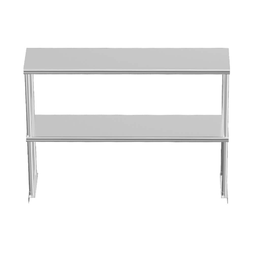 2-Tier Stainless Steel Double Overshelf Work Table with Adjustable Shelf for Kitchen, Restaurant, Utility Room, Garage price history on PriceWatchPro
