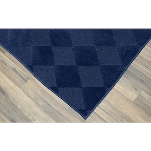 YiYan1 Alfombras Traditional 5x7 Non-Skid Non-Slip Low Profile Pile Rubber  Backing Indoor Area Rugs Navy Blue, 5' x 7