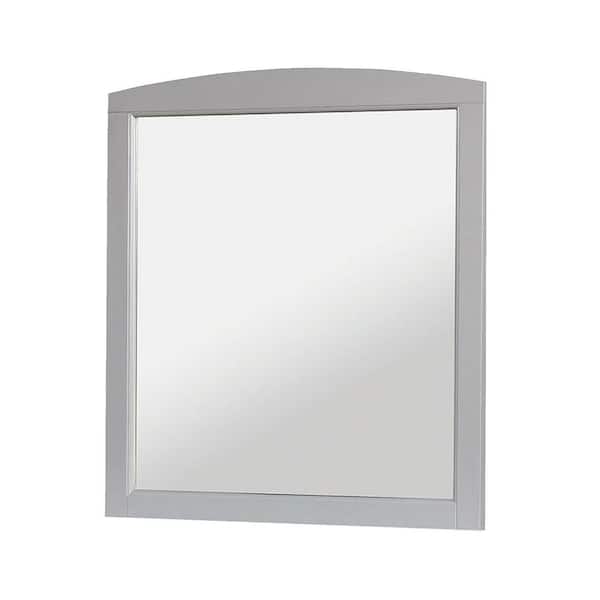 Medium Rectangle Gray Classic Mirror (36 in. H x 32.13 in. W)