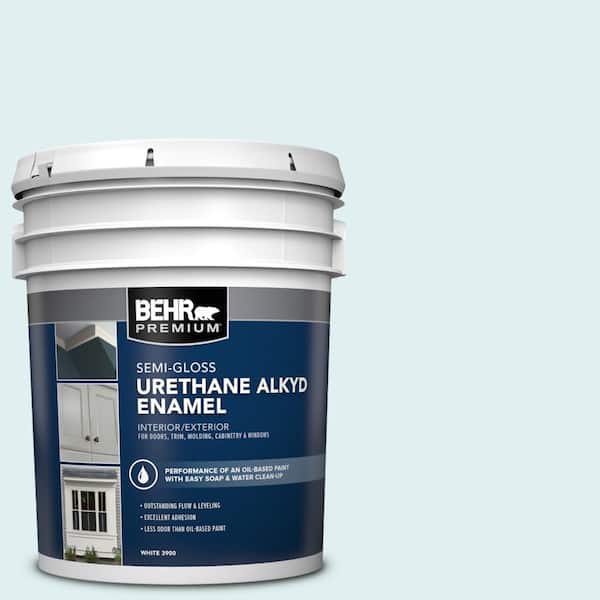 BEHR PREMIUM 5 gal. #M480-1 Helium Urethane Alkyd Semi-Gloss Enamel Interior/Exterior Paint