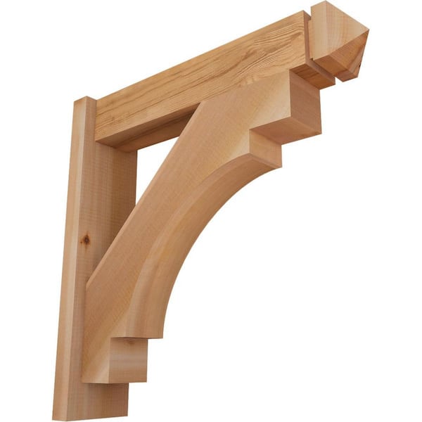 Ekena Millwork 6 in. x 24 in. x 24 in. Western Red Cedar Merced Arts and Crafts Smooth Outlooker