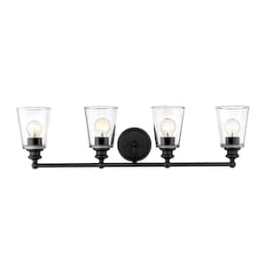 Ceil 4-Light Matte Black Vanity Light