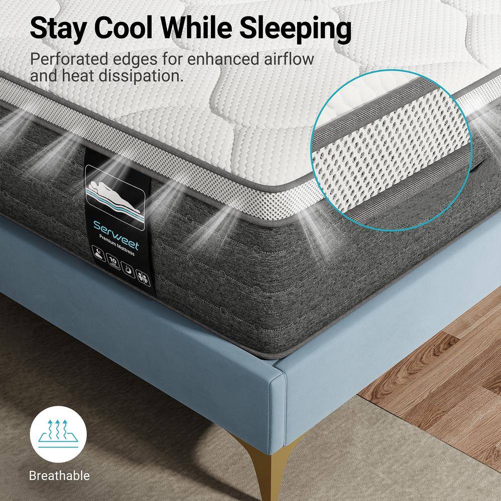 Queen Medium Firm Memory Foam 10 in. Bed-in-a-Box Mattress - thumbnail 3