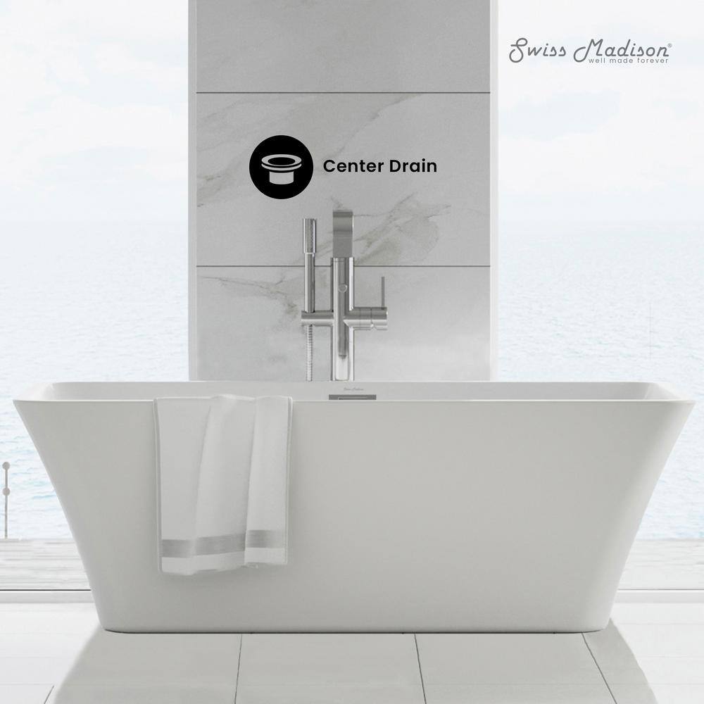 St. Tropez 60" White Acrylic Freestanding Bathtub
