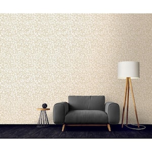 Cream Metallic Web Strippable Wallpaper (Covers 57 sq. ft.)