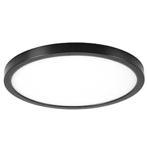 14 in. Black Selectable LED Flush Mount Ceiling Light, 5 CCT 2700K-5000K, 2200 Lumens, Trim Round, Panel Light, Dimmable