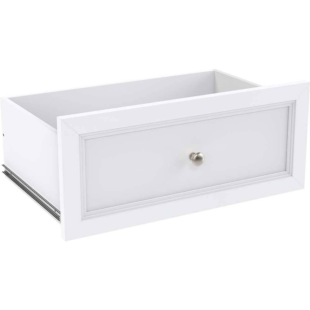 Pure White Adjustable Closet System with Drawers and Shelves