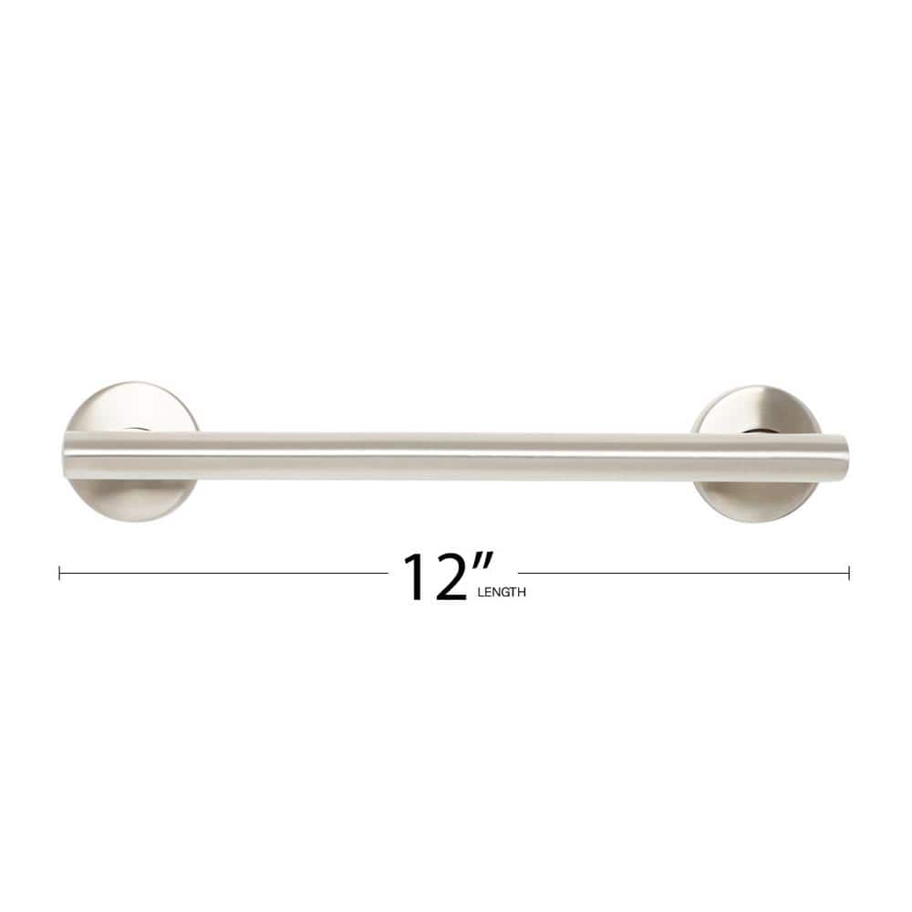 12" Satin Stainless Steel Wall Mounted Bathroom Grab Bar