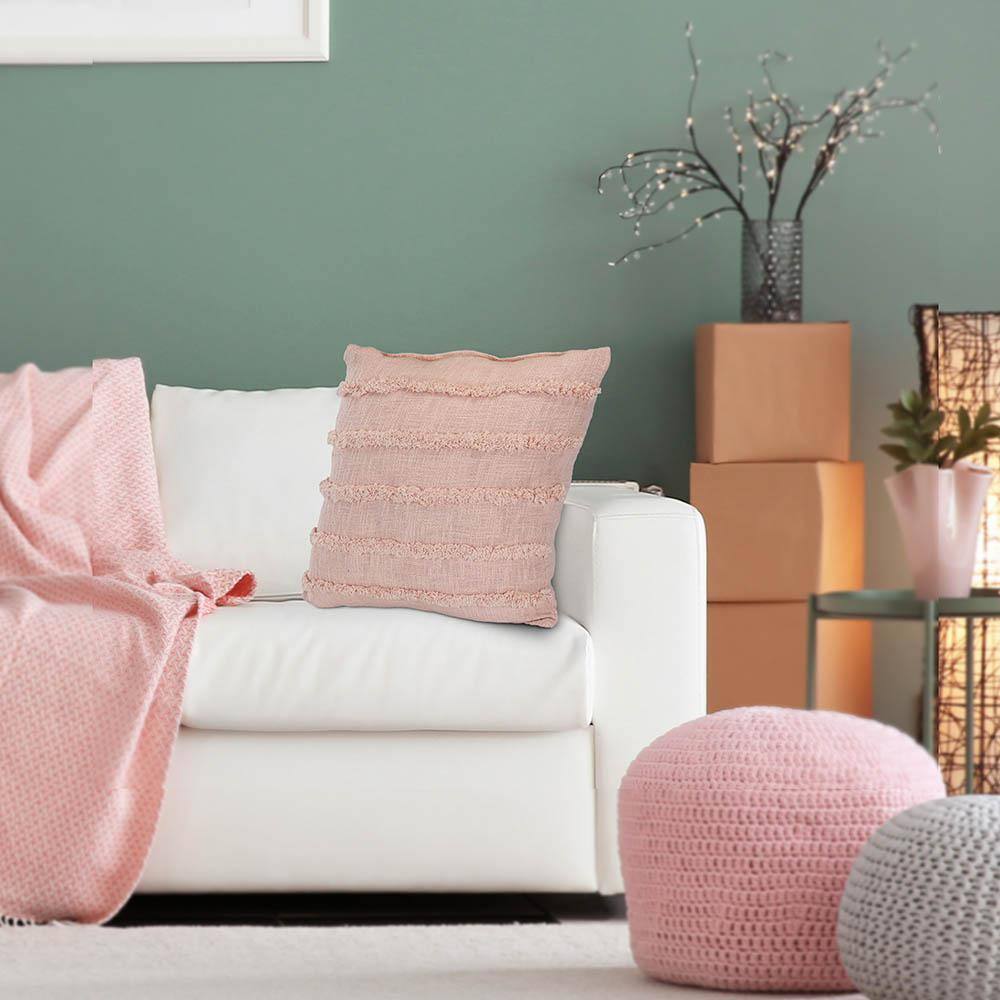 Pearl Blush 20'' Square Over-Tufted Decorative Pillow Set