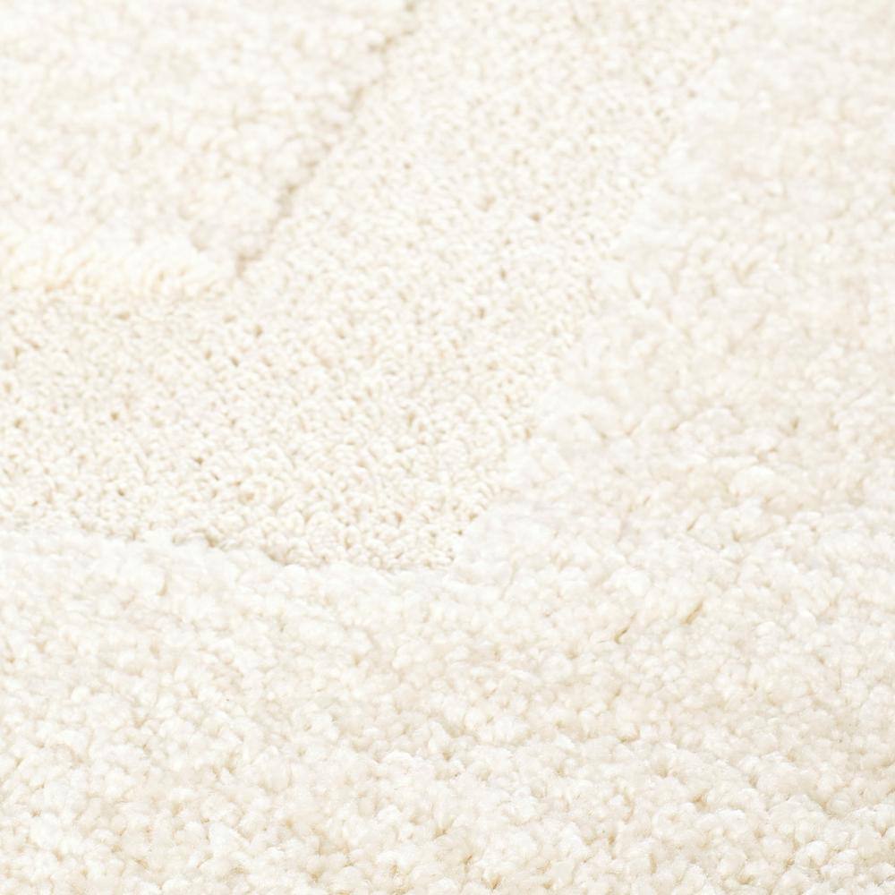 White Rectangular 6' x 9' Shag Synthetic Area Rug