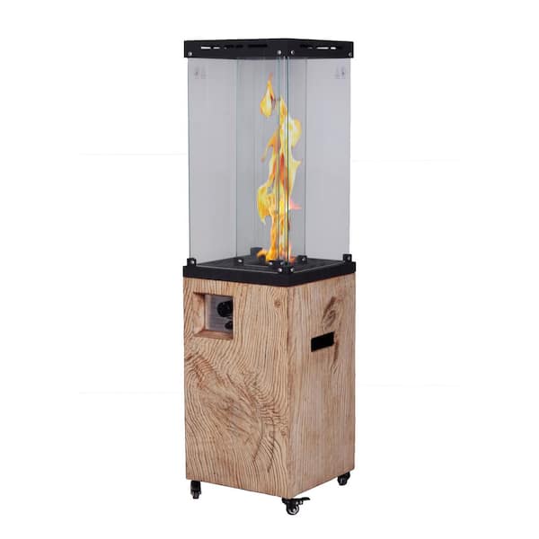 Boyel Living 40,000 BTU 360-Degree Fire View Terrafab Base with Glass Top Liquid Propane Patio Heater, Brown