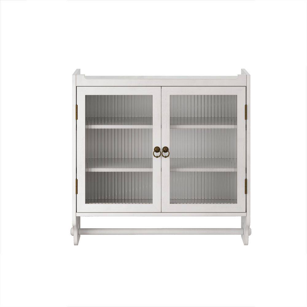 25 in. W x 24 in. H Rectangular White Surface Mount Medicine Cabinet without Mirror, with Storage Shelves and Towel Rack price history on PriceWatchPro