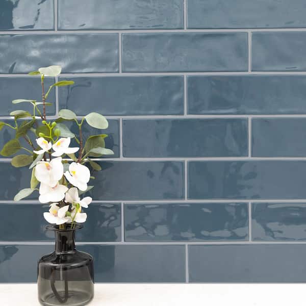Citylights Navy 4 in. x 12 in. Glossy Ceramic Wall Subway Wall Tile (9.69 sq. ft./Case)