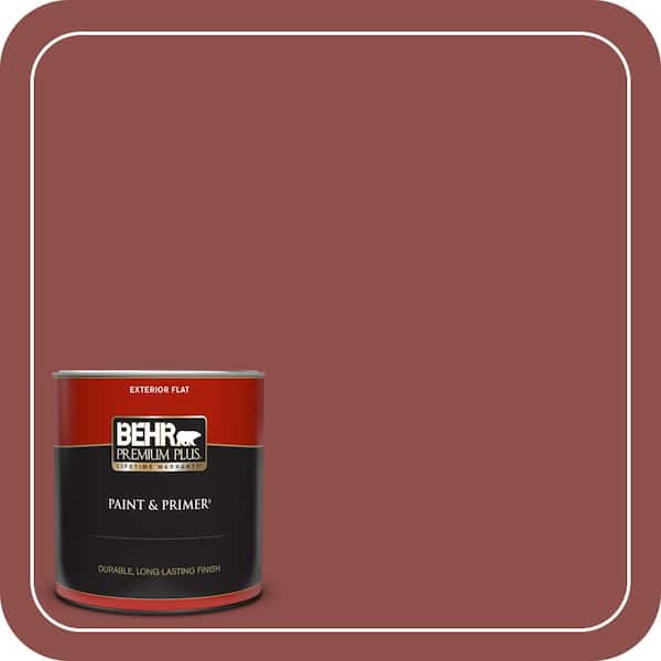 BEHR PREMIUM PLUS 1 qt. #S140-6 Moroccan Ruby Flat Exterior Paint & Primer