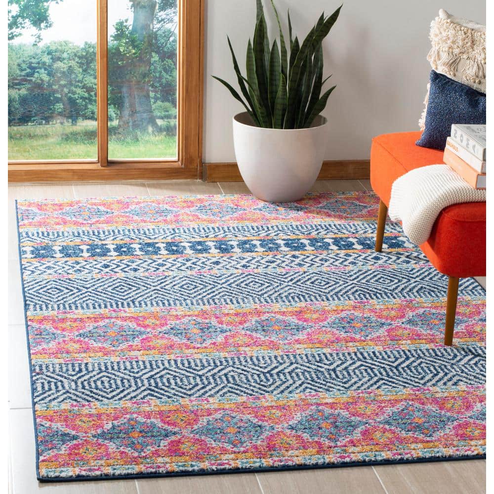 Ivory Cotton and Synthetic 9' x 12' Easy-Care Reversible Area Rug