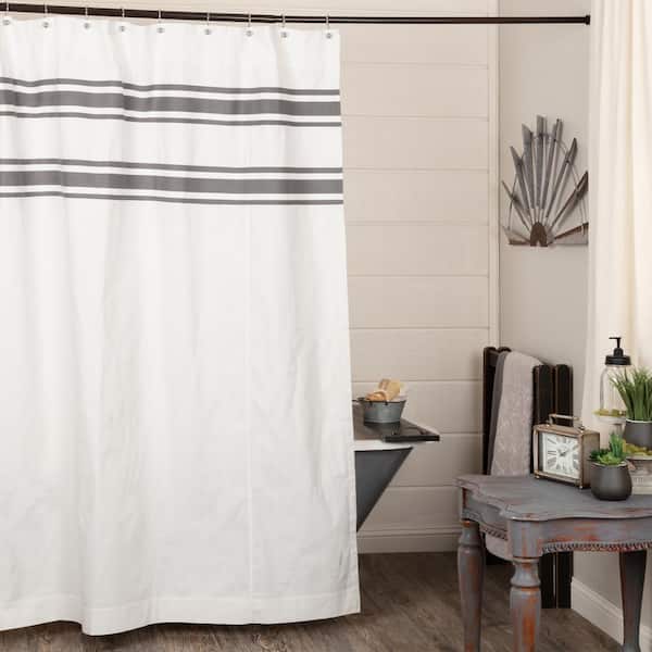 Silo Hill Charcoal Stripe Shower Curtain