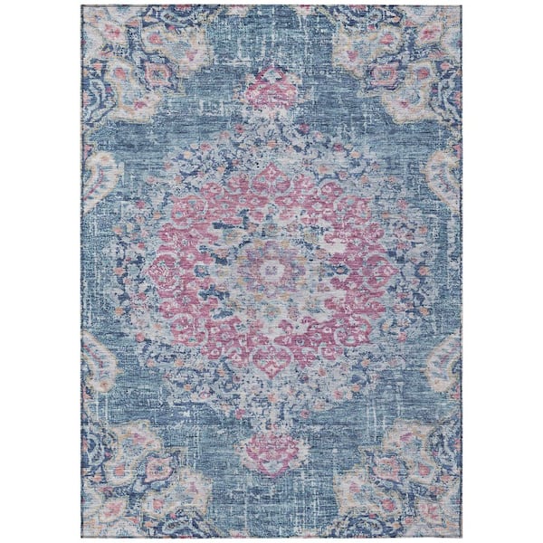 Addison Rugs Chantille Machine Washable Indoor/Outdoor Abstract ACN1236 Blue 8 ft. x 10 ft. Area Rug