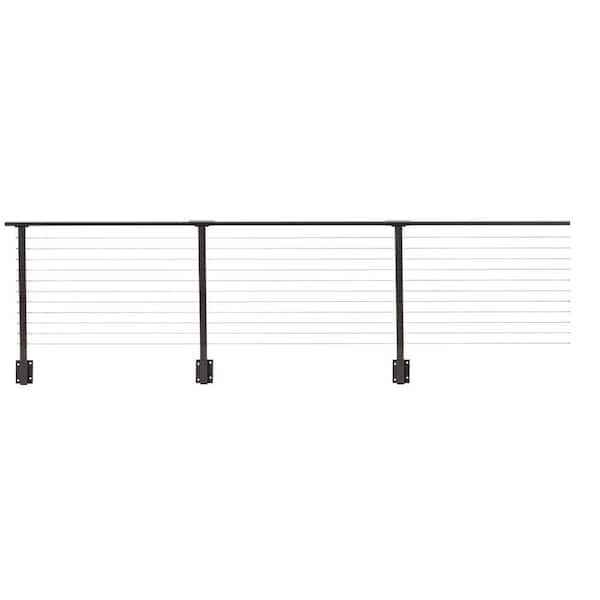 CityPost 26 ft. x 36 in. Bronze Deck Cable Railing, Face Mount