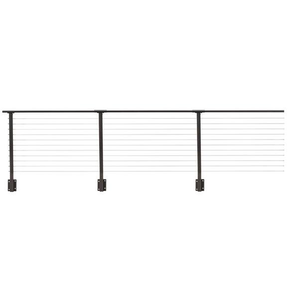 CityPost 38 ft. x 36 in. Bronze Deck Cable Railing, Face Mount