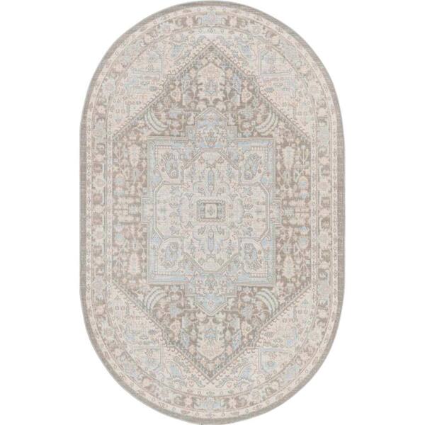 Unique Loom Whitney Milano Cloud Gray 5 ft. 1 in. x 8 ft. Area Rug