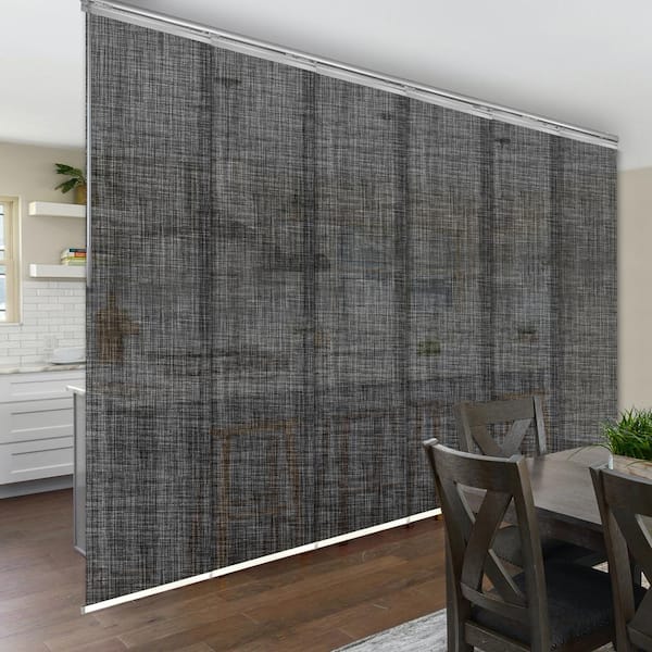 EMOH Chevelle 70 in.- 130 in. W x 116 in. L Adjustable 6-Panel Satin Nickel Single Rail Panel Track with 23.5 in. Slates
