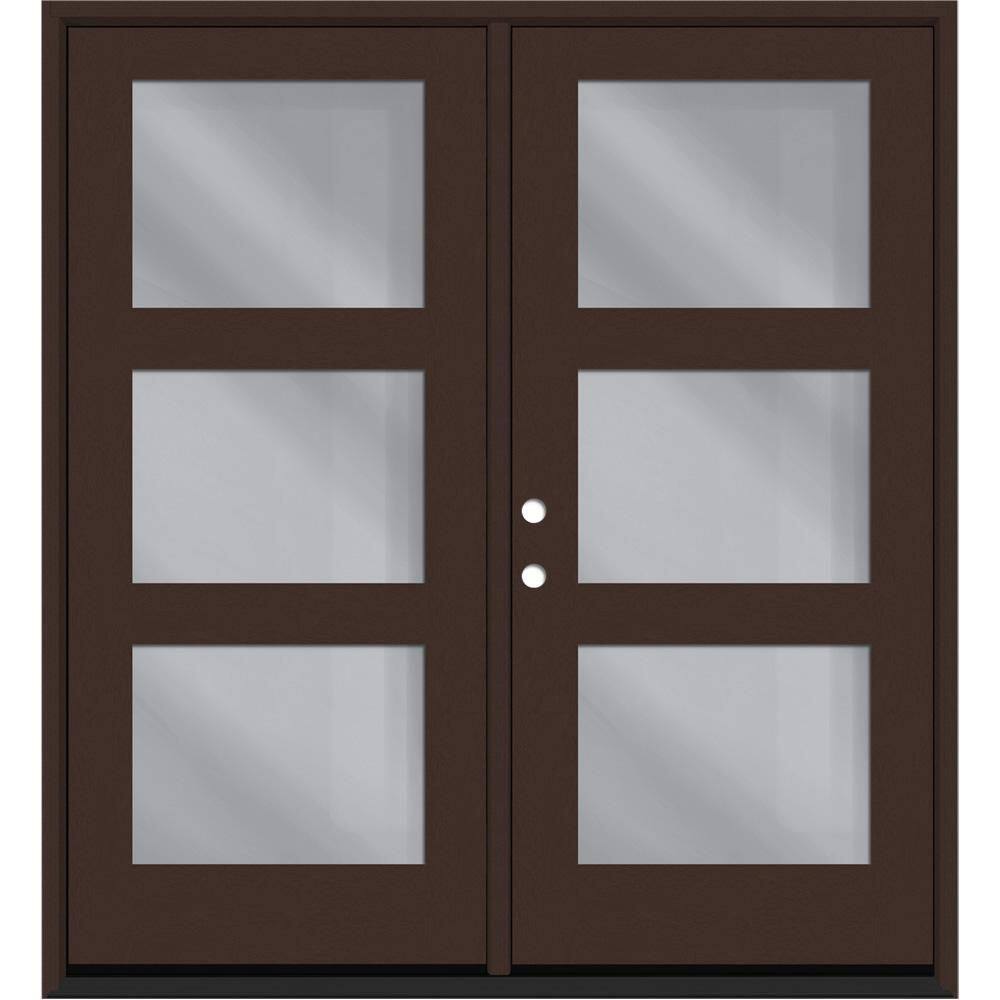 "Regency 60 in. x 80 in. Modern 3L Equal Clear Glass Chestnut RHIS Stained Fiberglass Retro Patio Door w/6""Jamb" price history on PriceWatchPro