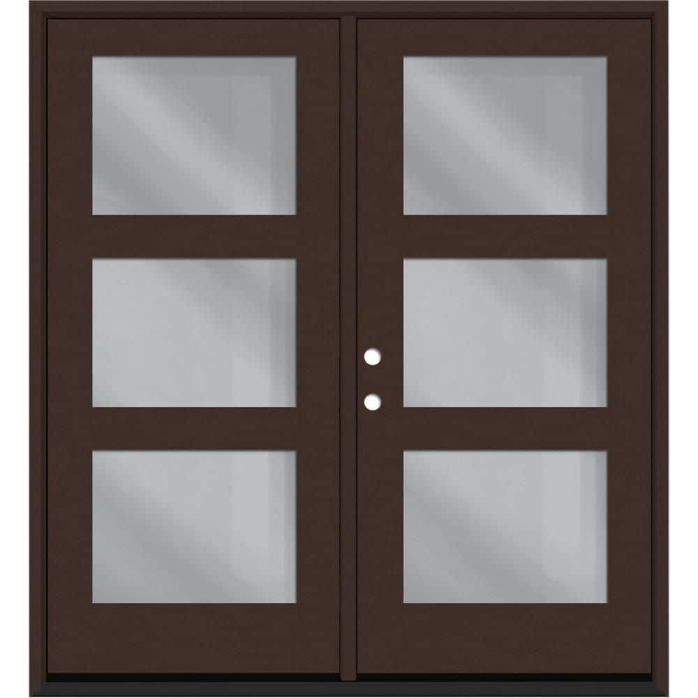 "Regency 72 in. x 80 in. Modern 3L Equal Clear Glass Chestnut RHIS Stained Fiberglass Retro Patio Door w/6""Jamb" price history on PriceWatchPro