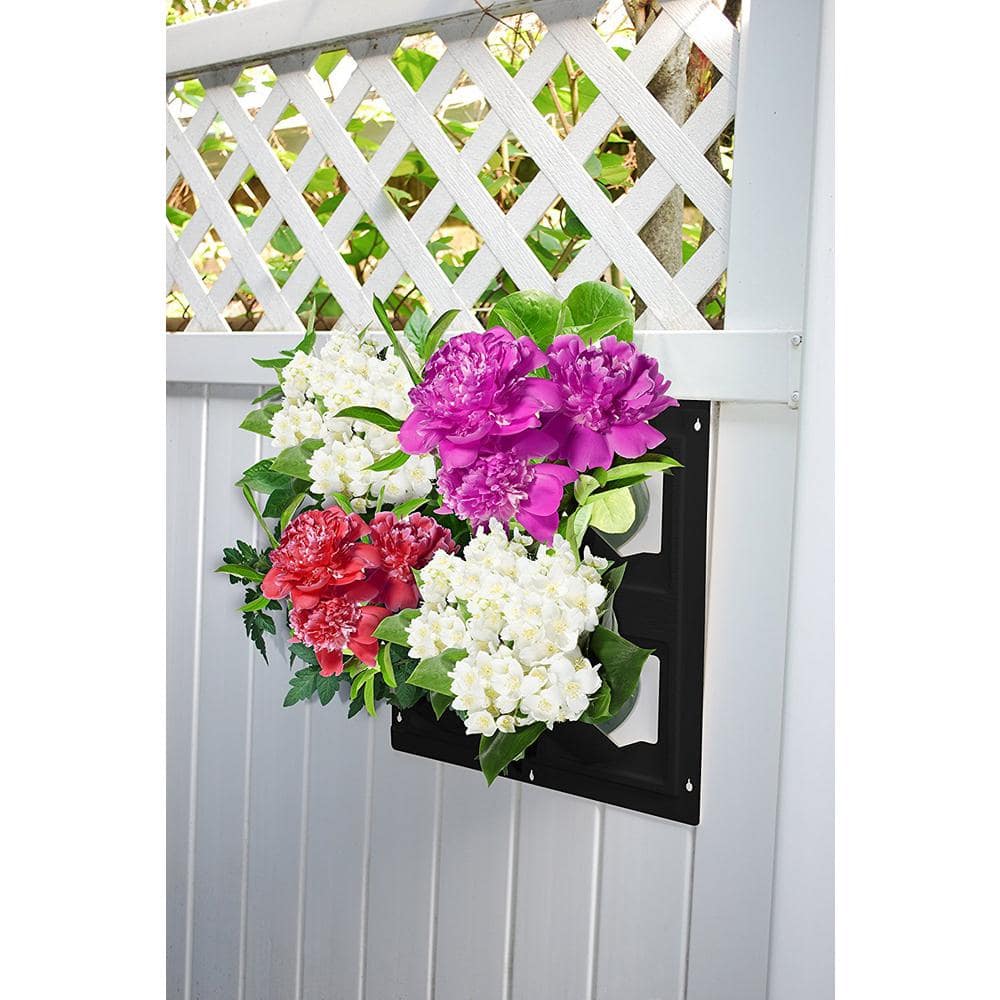 Large Black Polyethylene Wall Planter with Drainage Holes