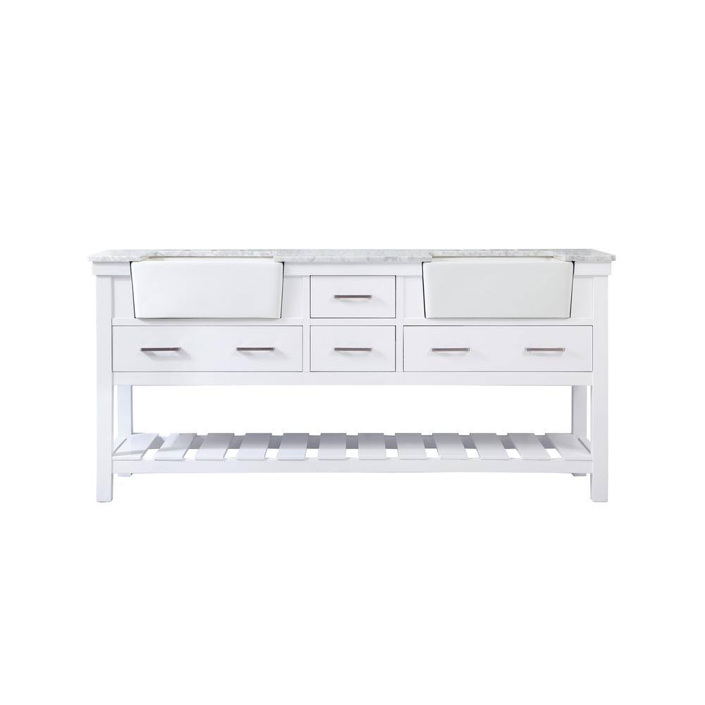 Timeless Home 72 in. W x 22 in. D x 34.13 in. H Double Bathroom Vanity Side