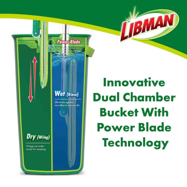 Rinse 'N Wring Microfiber Flat Mop and Bucket System with Extra Refill Pad