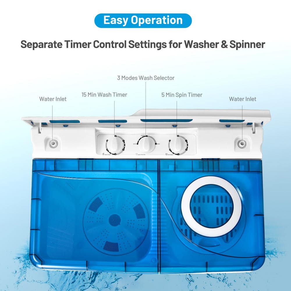 Blue and White Electric Top-Loading Portable Washer for RV
