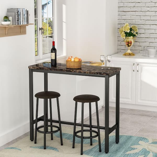 Faux marble discount pub dining set