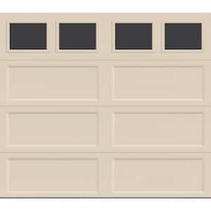 Bridgeport Steel Extended Panel 8ft x 7ft Non-Insulated Almond Garage Door with plain windows