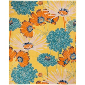 Allur Yellow Multicolor 8 ft. x 10 ft. Floral Medallion Area Rug