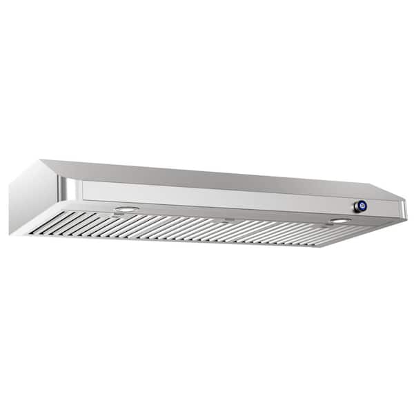 42 in. 900 CFM Ducted Under Cabinet Range Hood with LED Lights, and Permanent Filters 4-Speed in Stainless Steel