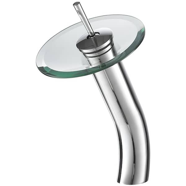 HOMEMYSTIQUE Single Handle Waterfall Vessel Sink Faucet in Polished Chrome