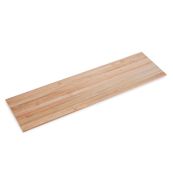 8 ft. L x 25 in. D x 1.75 in. T Finished Maple Solid Wood Butcher Block Countertop with Eased Edge