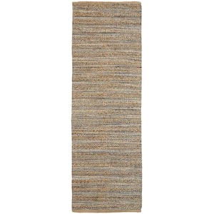 Transitional Striped Jute Blend  LR03302 Navy 2 ft. 6 in. x 7 ft. 9 in. Area Rug