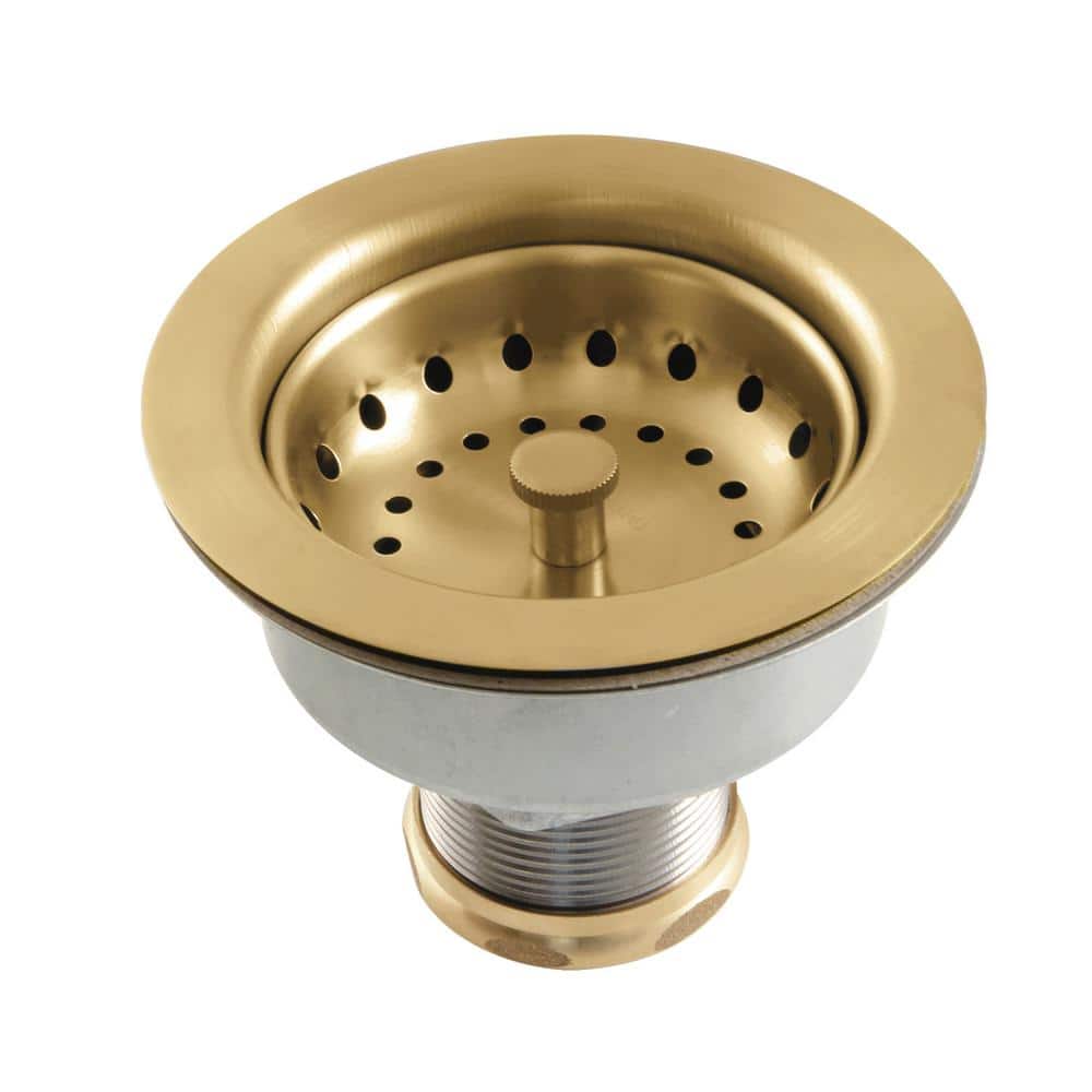 Tacoma 3-1/2 in. x 3-13/16 in. Stainless Steel Kitchen Sink Basket Strainer in Brushed Brass price history on PriceWatchPro
